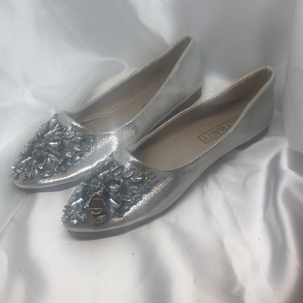 Glitter rhinestone flat women shoes
